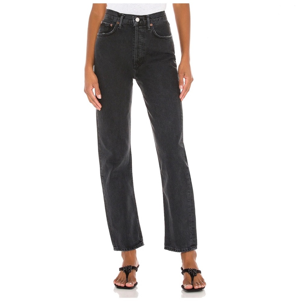 AGOLDE 90’s Pinch Waist High Rise Straight in Black Tea
